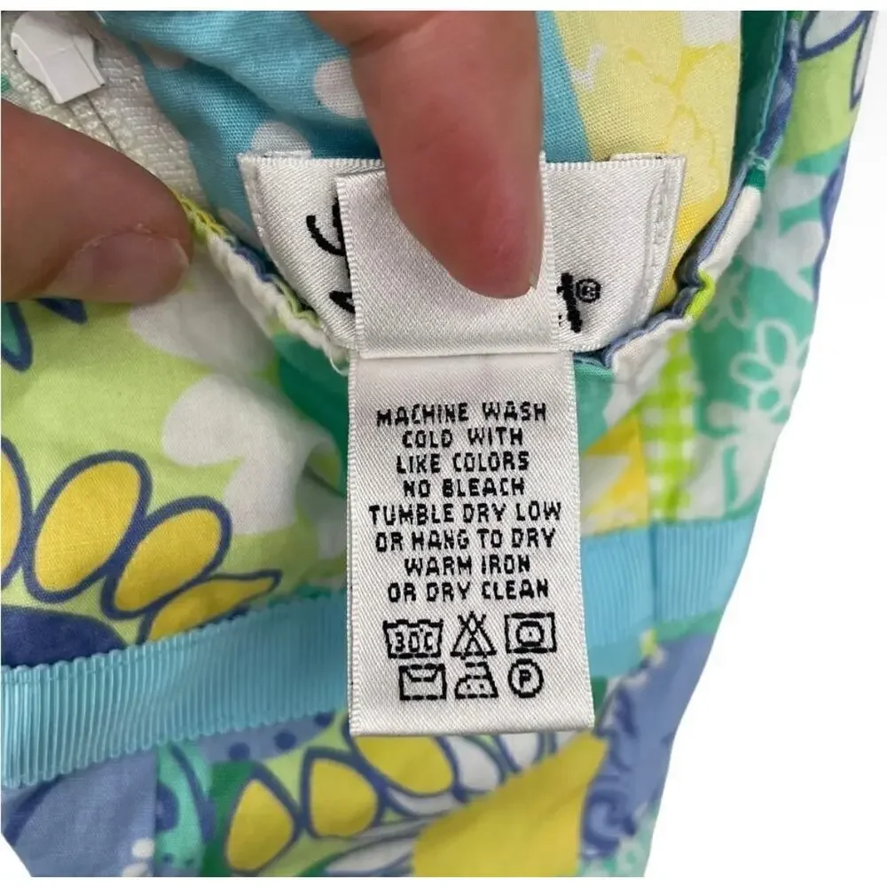 Lilly Pulitzer Patchwork Halter Dress Sunflower Floral Retro Cottagecore Size 2
